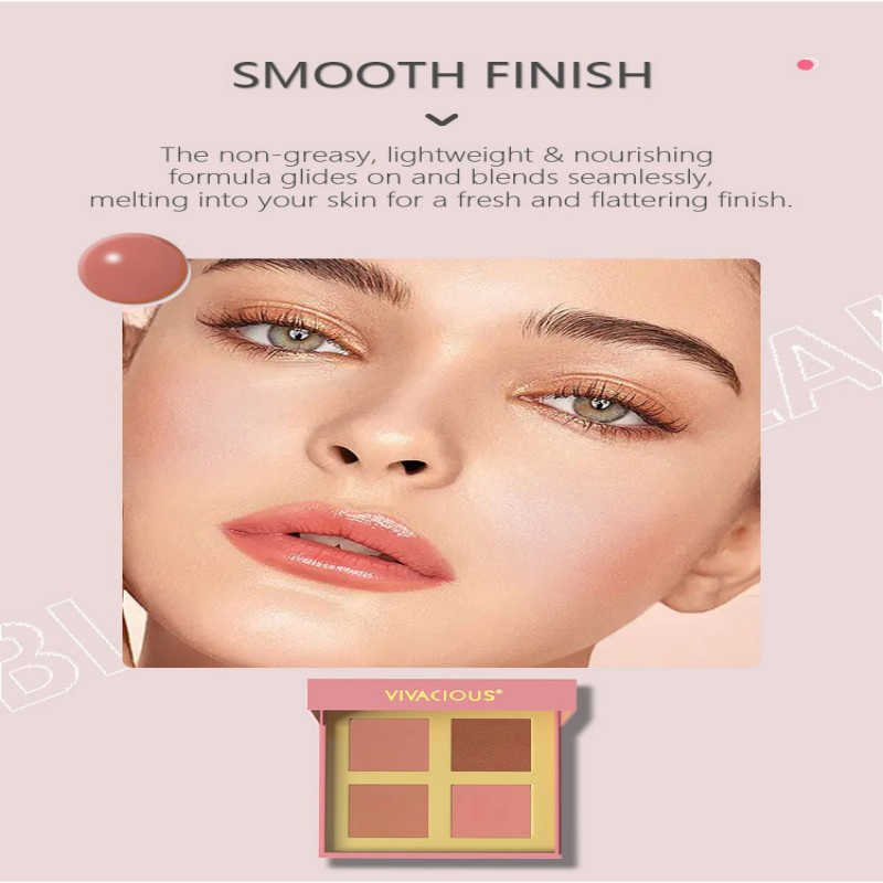 Cosmetics Lasting Versatile and Multipurpose Four-Color Blush Cream