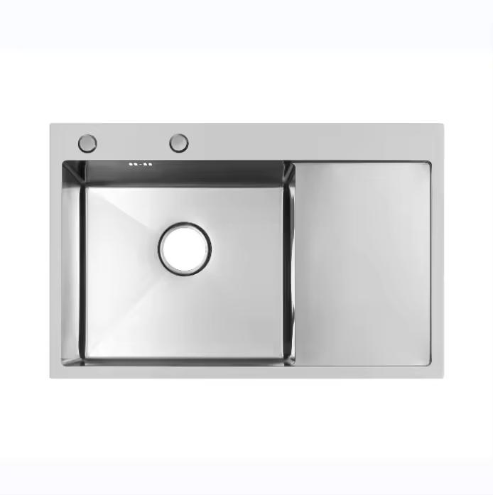 Modern Nano Handmade High Quality Silver Sink Single Bowl Stainless Steel Square Kitchen Sink/SS304