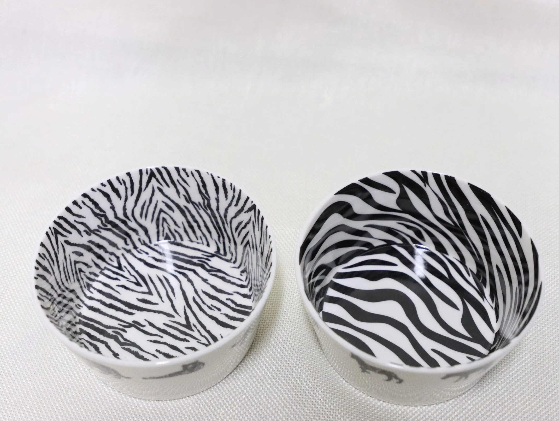 Ceramic Snack Bowl, Zebra Leopard Full Decaled Ceramic Tableware Serve Bowl