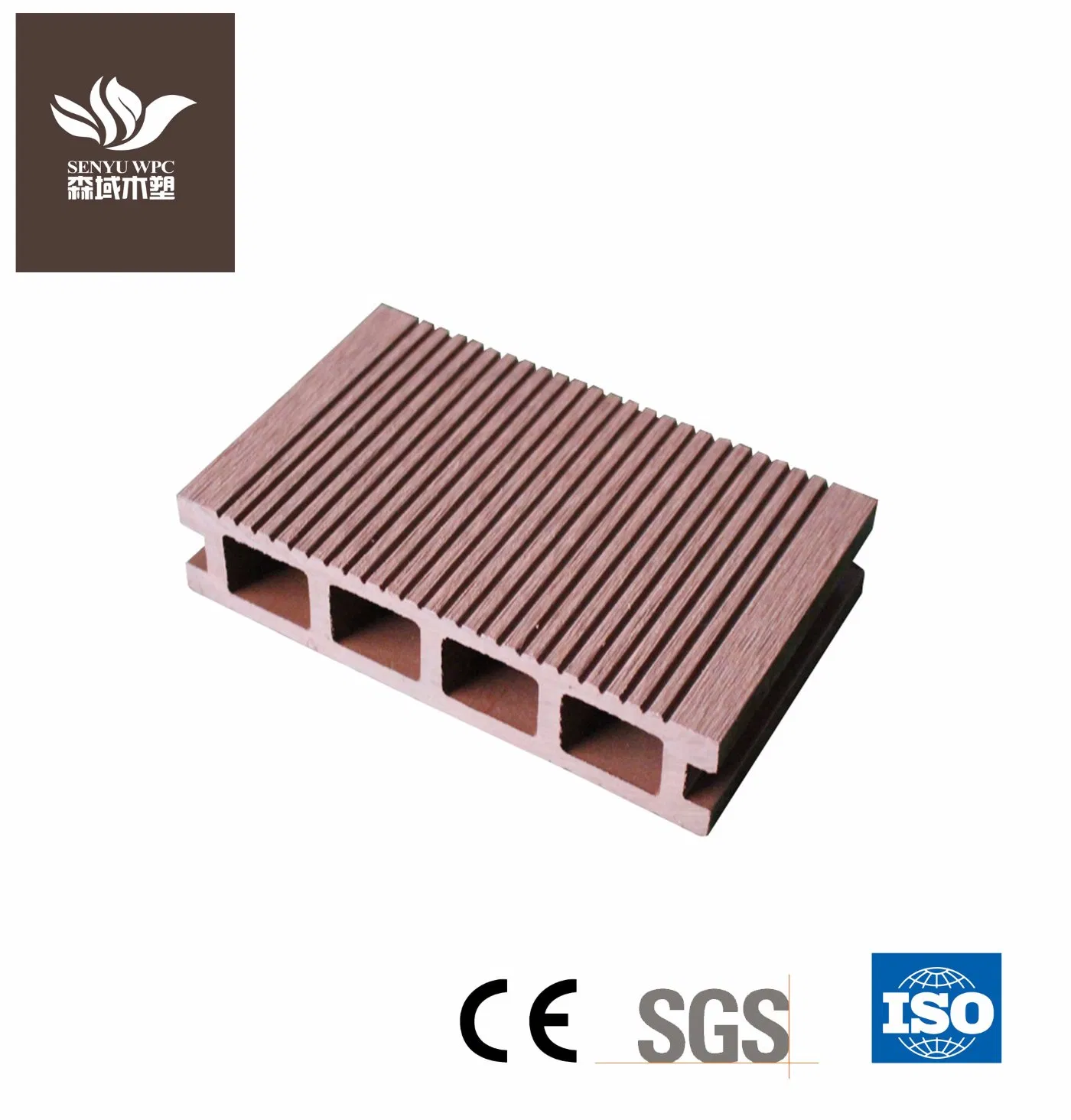 Factory Exterior Hollow WPC Board Wood Flooring Composite Decking
