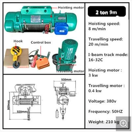 Good Price Explosion Proof 2 Ton Electric Wire Rope Winch Hoists