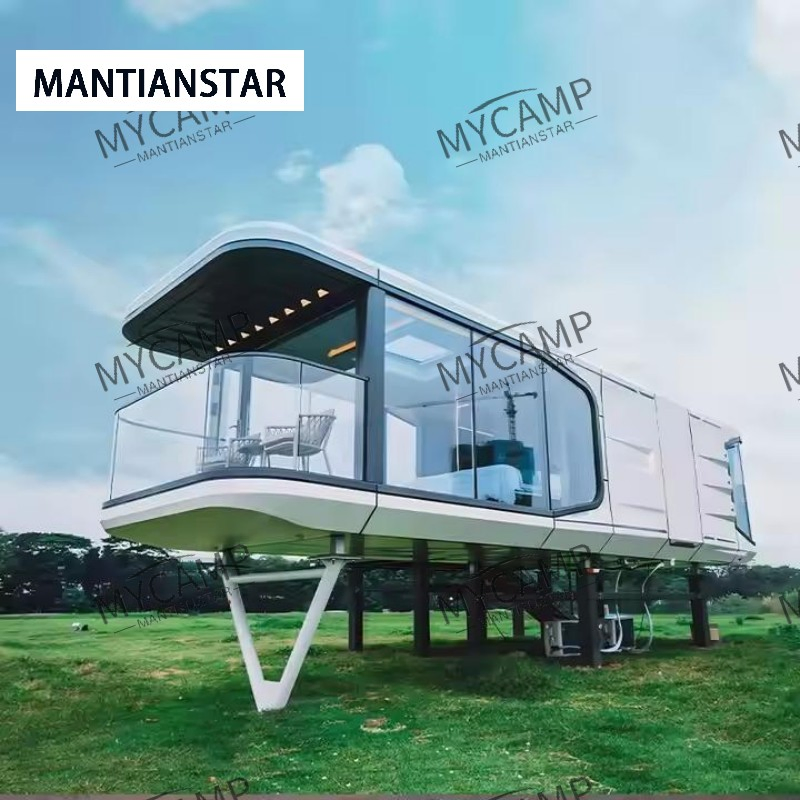 Smart System Prefabricated Trailer Vessel Container Space Capsule House for Camping