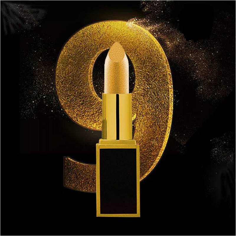OEM Gold Pearl Lipstick Sparkle Used Alone Overlaid with Lip Makeup