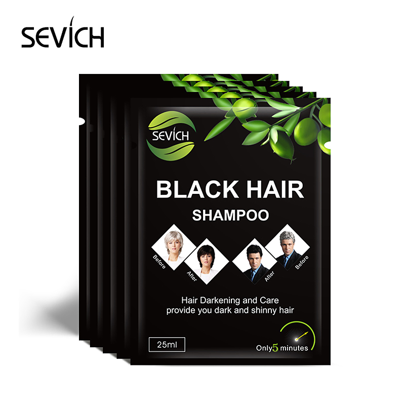 Herbal Hair Coloring Shampoo Conditioner Turn White Color to Black