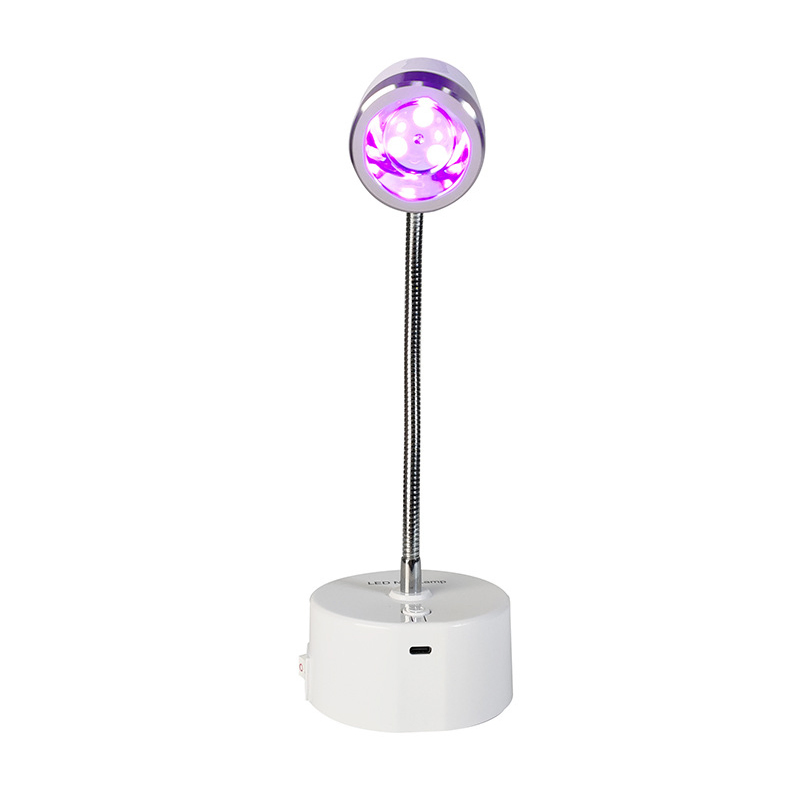 Portable Cordless Flash Cure LED Nail Lamp for Curing Acrylic Nail Gel Tips with Adjustable Gooseneck
