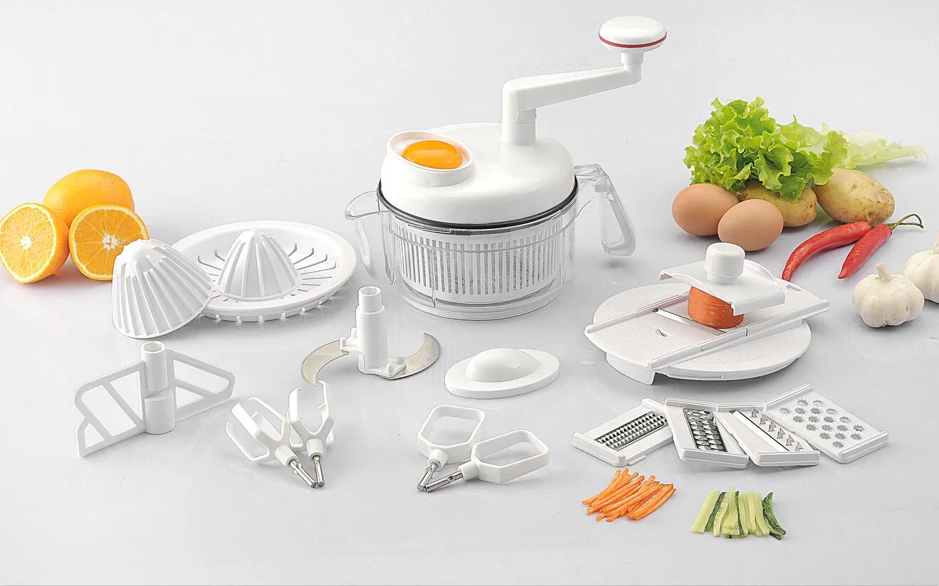 16 in 1 Manual Food Processor Chop, Blend, Whip, Mix, Slice, Shred, Julienne, and Juice