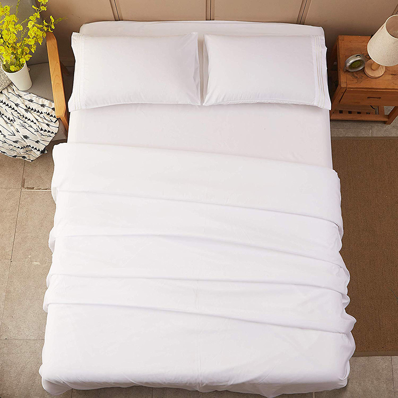 China Manufacturer Cheap Pain White Hotel Fitted Sheet 100% Cotton