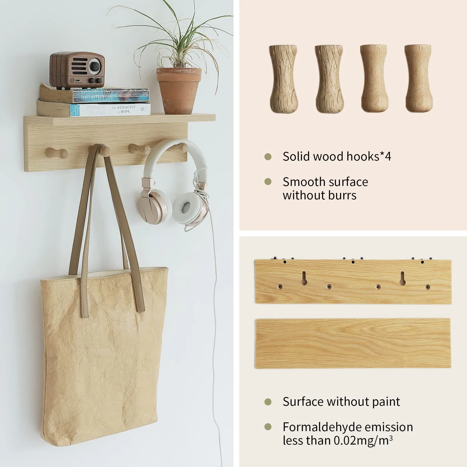 Wall Organizer Siutable for Entryway, Mudroom, Kitchen, Bathroom, etc