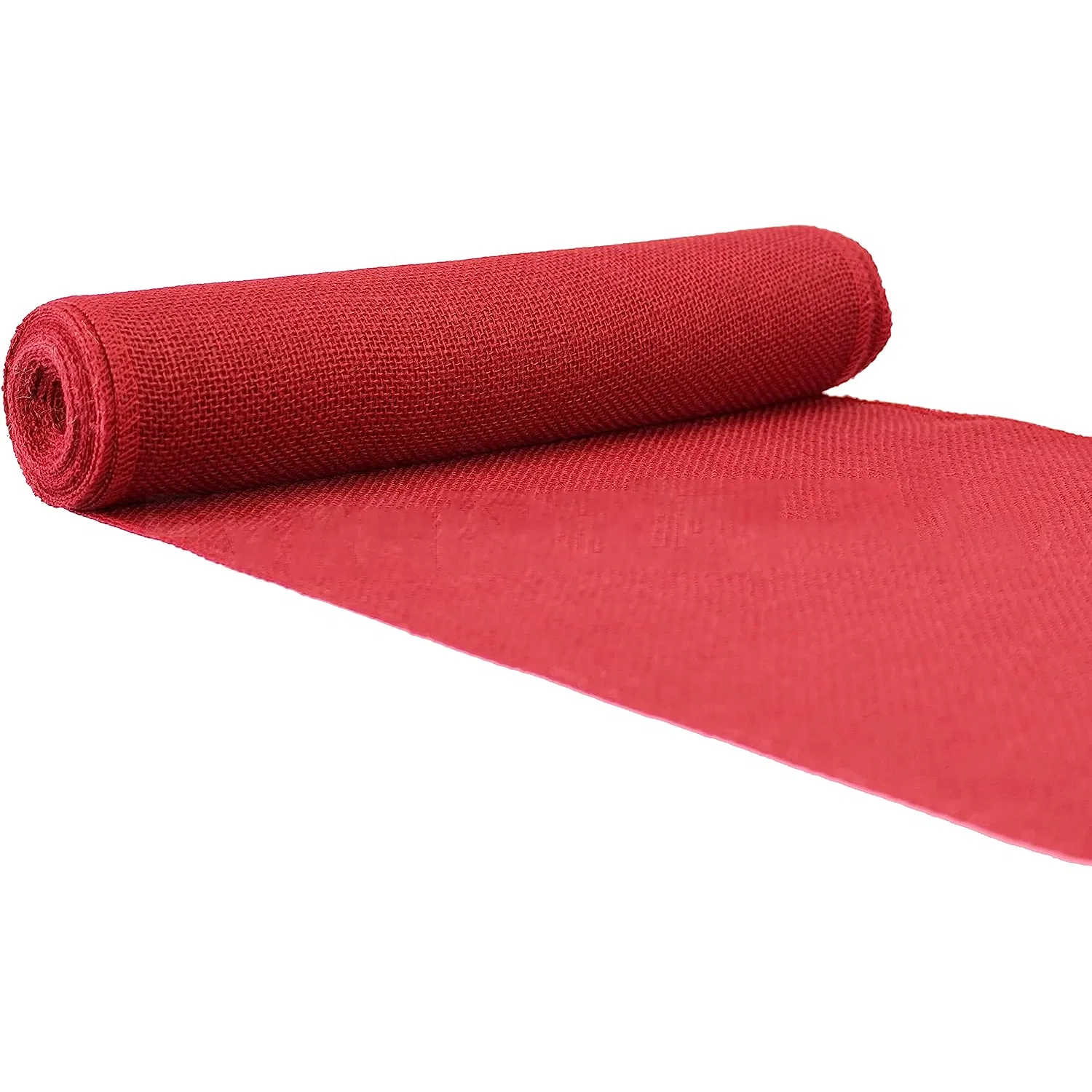 Biodegradable 12inch Red Burlap Roll Jute Burlap Fabric Table Runner Finished Edges
