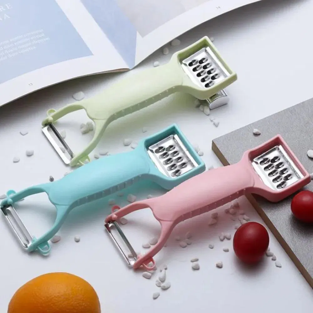 Vegetable Fruit 2-in-1 Plastic Potato Peeler Julienne Shredder Multifunctional Sharpener Slicer Wbb12117