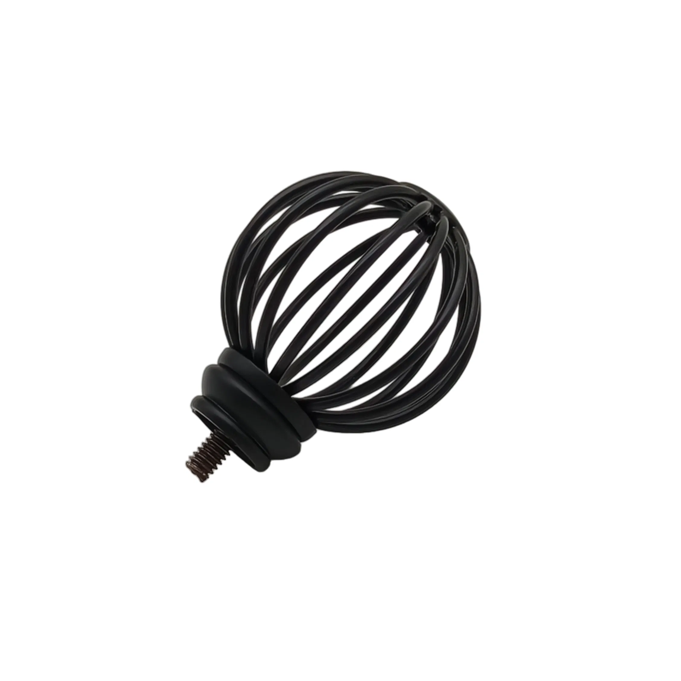 Modern 55*70mm Round Black Finials for Drapery Poles