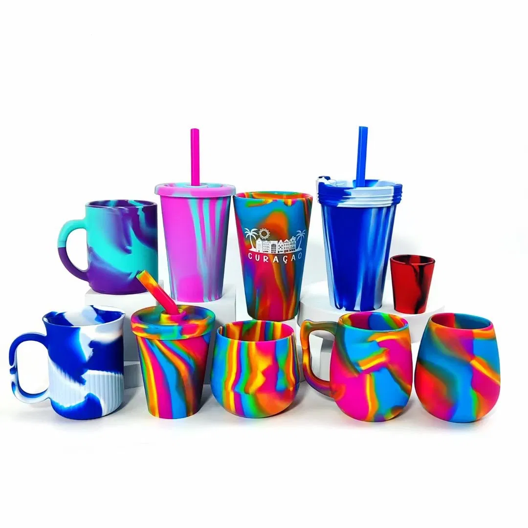 40/50/100/280/350/480/600ml Eco-Friendly Drinkware Silicone Coffee Mug Cup Travel Car Mug Water Cup Milk Tea Cup with Silicone Lid and Straw