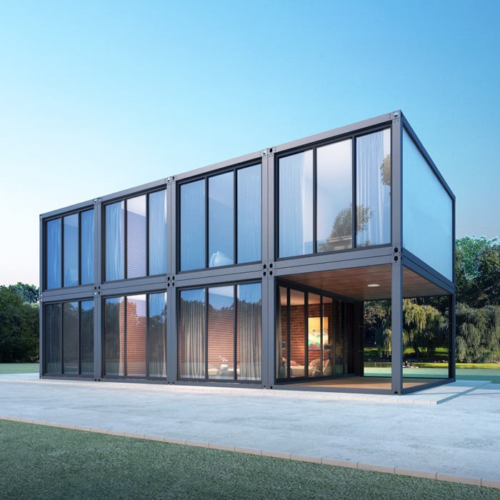 Prefabricated 2 Story Prefab Container Home 20FT 40FT Prefab Metal Container House Housing