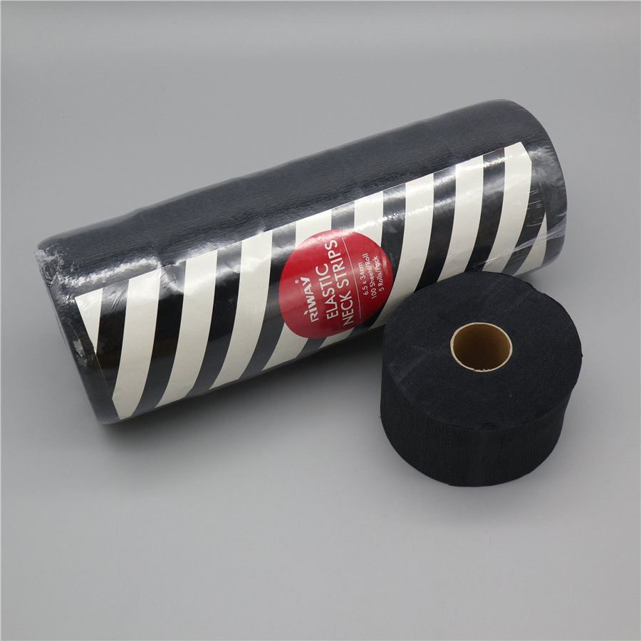 Black Disposable Neck Paper Rolls for Professional Salon Use