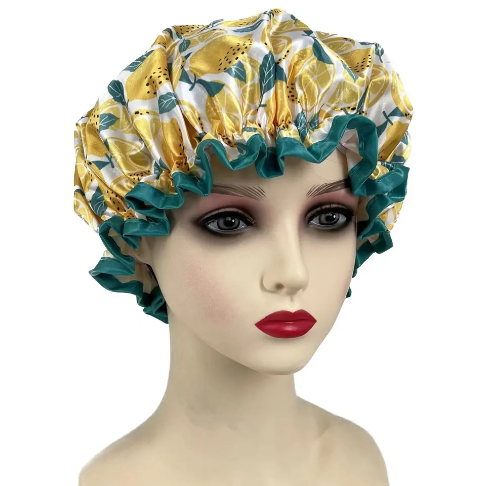 High Quality Satin Shower Caps Reusable Custom Waterproof Shower Cap