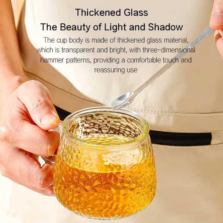 Стеклянная кружка с медведем и ложкой, 400 мл