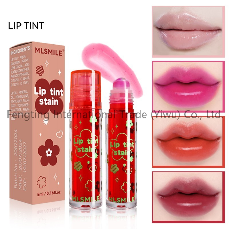 Non-Faded Lip Gloss 8 Colors Roll-on Fruit Lip Oil Moisturizing Mirror Transparent Long Lasting Hydrating Lip Glaze