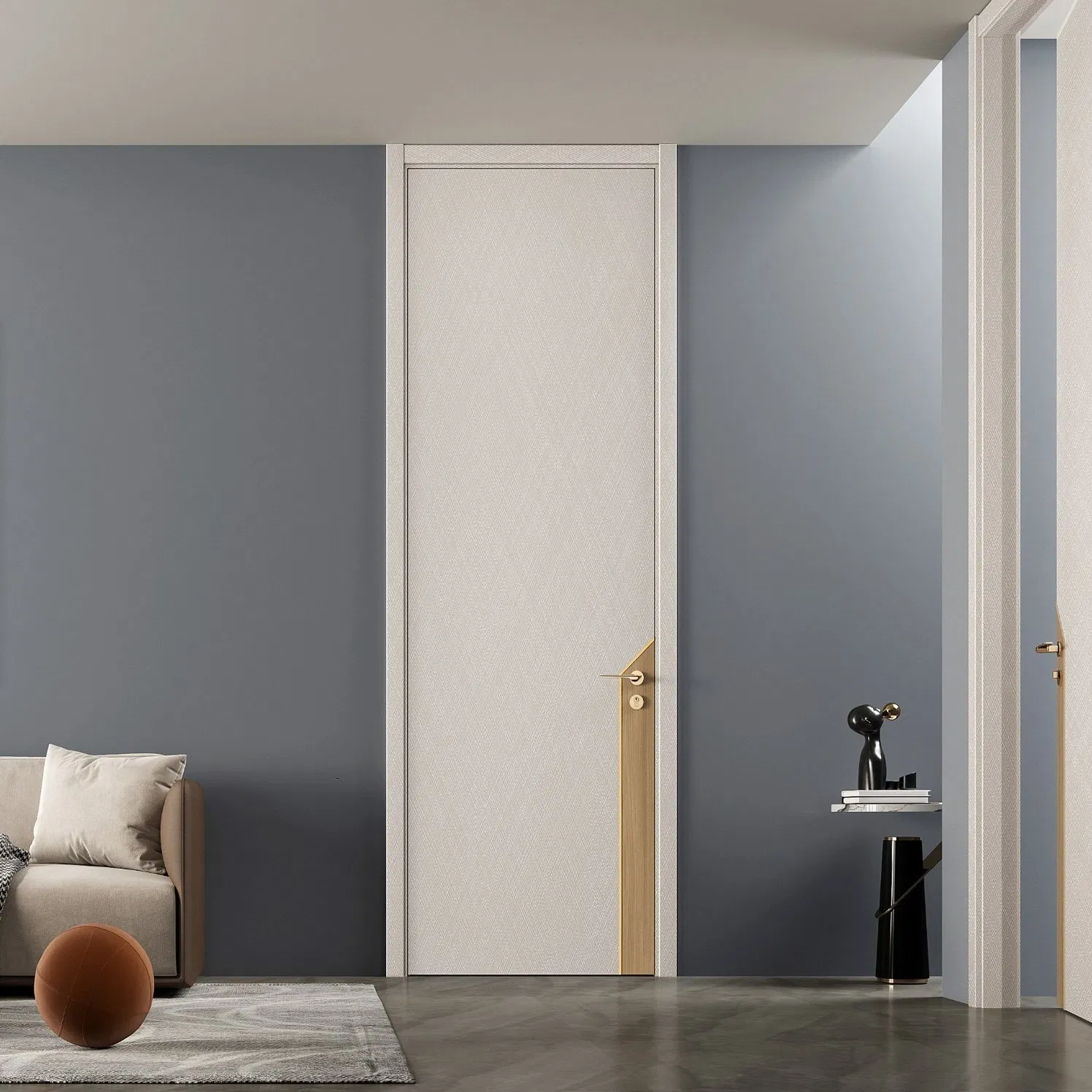 Fashion Series Urban Upstarts Safety Silding Main Sesign Solid Wood Plain Modern Single Bedroom Door with Wooden Plywood Panel Simple Design