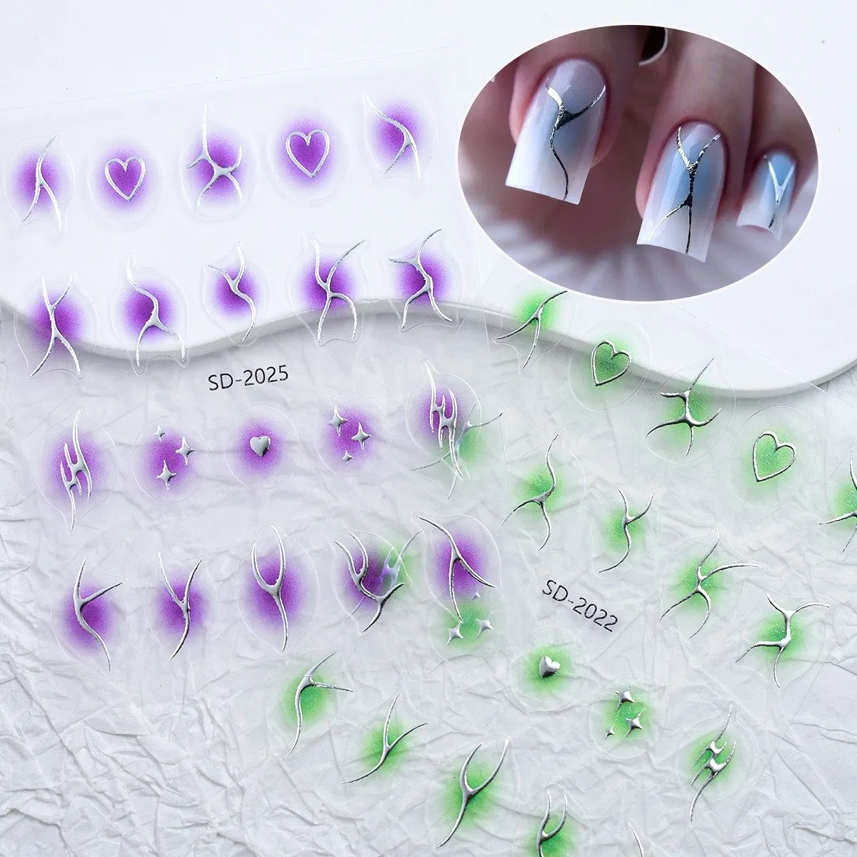 Colorful 5D Blush Gradient Nail Art Stickers Sweet and Cool Spice Girl Wind Wearing Nail Glue Jewelry Ntickers
