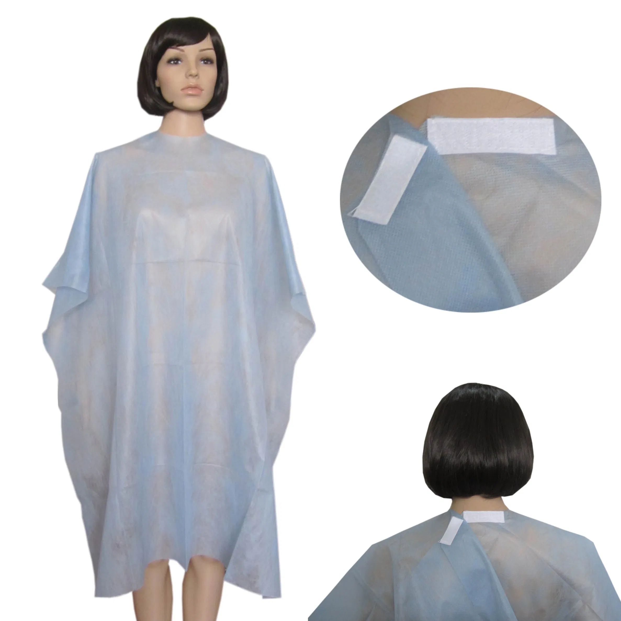 Disposable PP SMS Nonwoven Hair Cutting Cape Salon Hair Apron