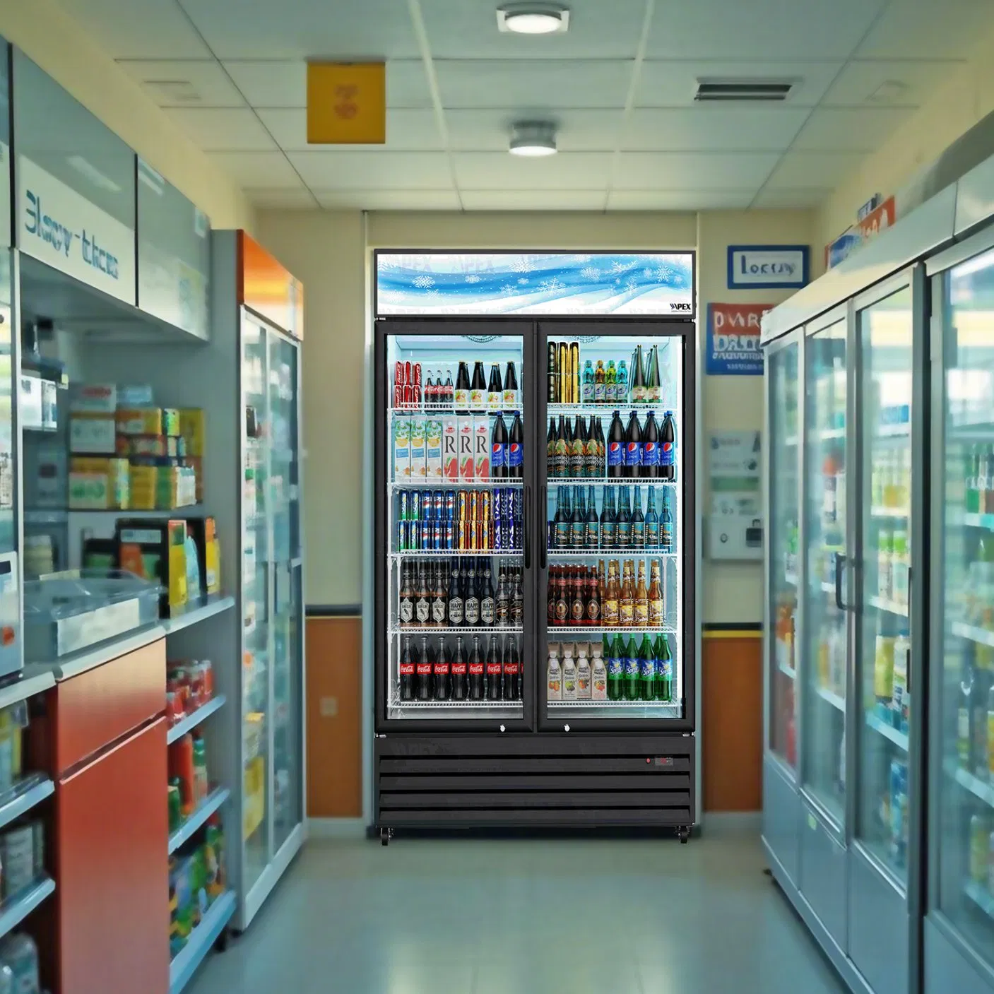 Dynamic Cooling Glass Door Beverage Pepsi Fridge Beer Upright Cooler
