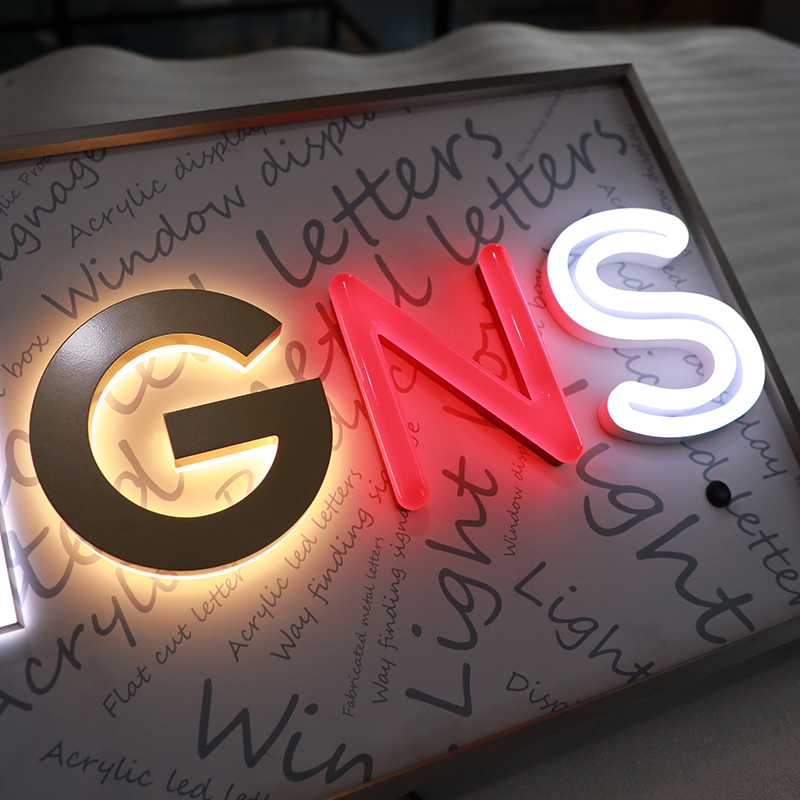 Front and Back Lit Acrylic Signs Acrylic Neon Letters for Business Building