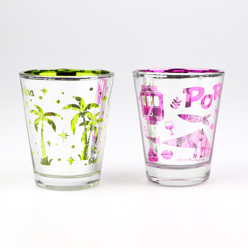 Wholesale Custom Logo Electroplating Shot Glasses Tourist Gifts Decor Las Vegas Souvenir Shot Glass