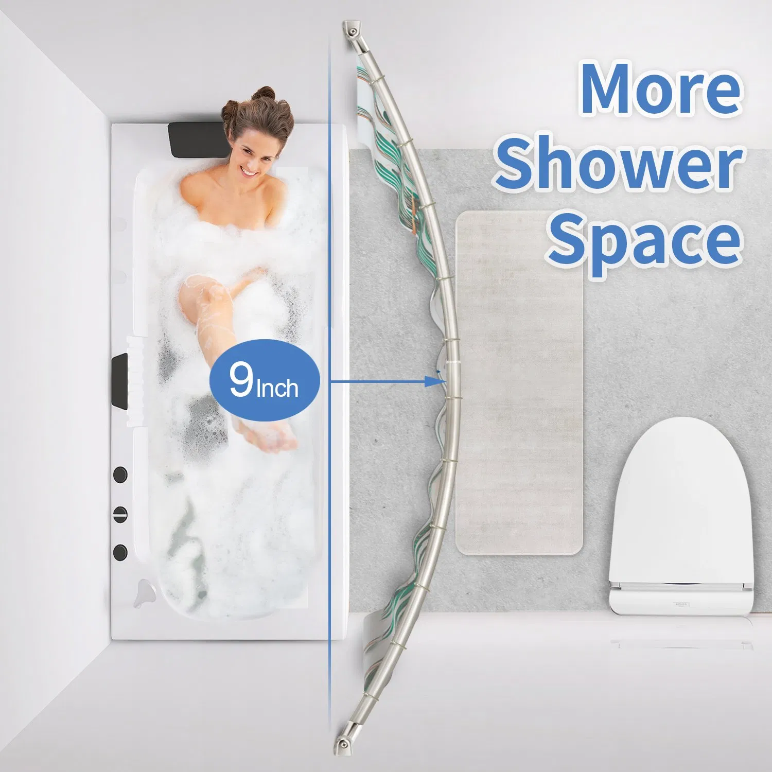 Телескопическая штанга для душа Aquacubic