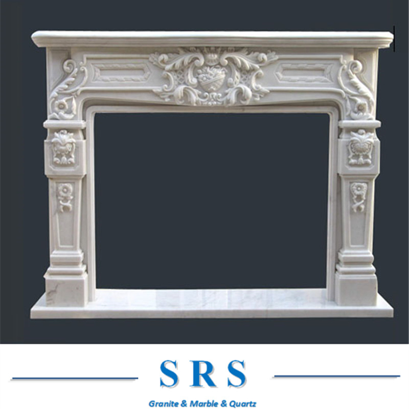 Hot Sellingcarving Luxury Indoor Villa Marble Fireplace Mantels