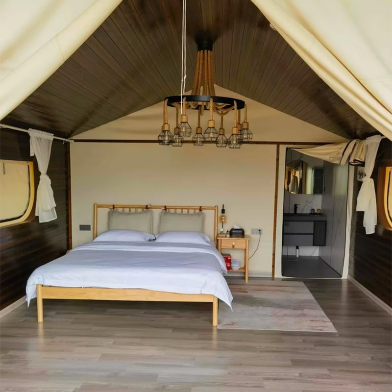 Nomadic-Style Timber-Frame Sloped-Roof Tent