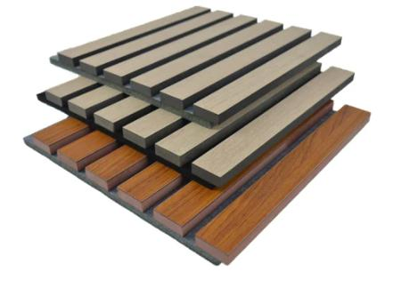 Slat Wall Covering MDF Wood Veneer Pet Acoustic Slatted Wooden Ceiling Panel