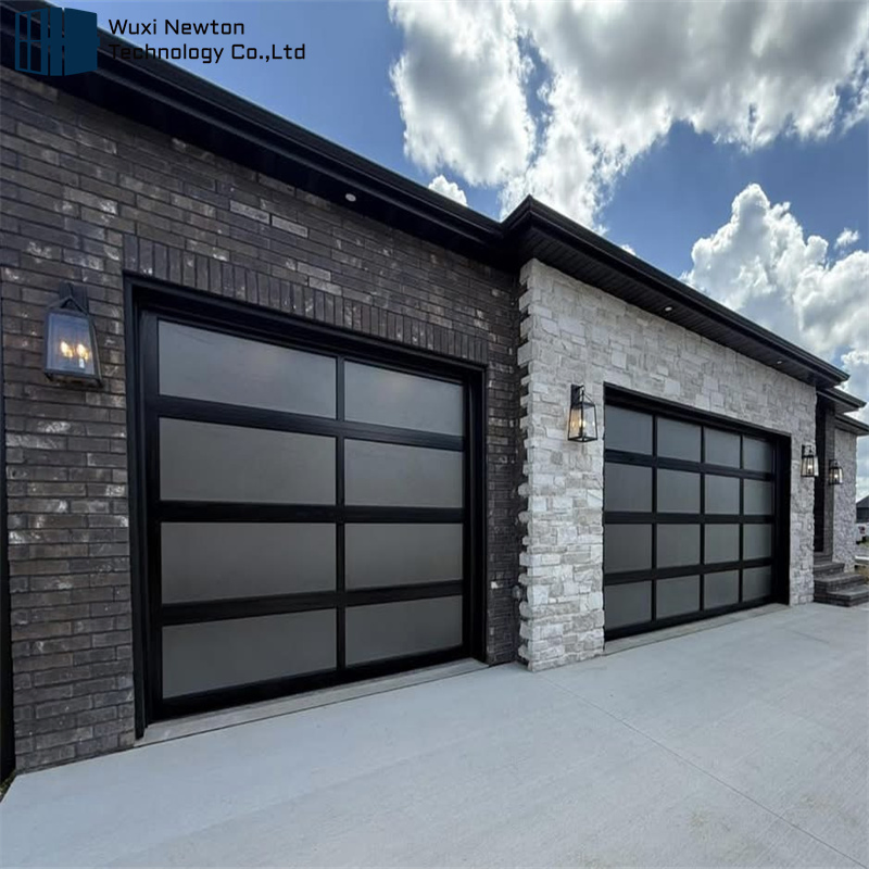 High-Performance Electric Powered Anti-Theft Transparent Soundproof Garage Door Full Glass with Motor
