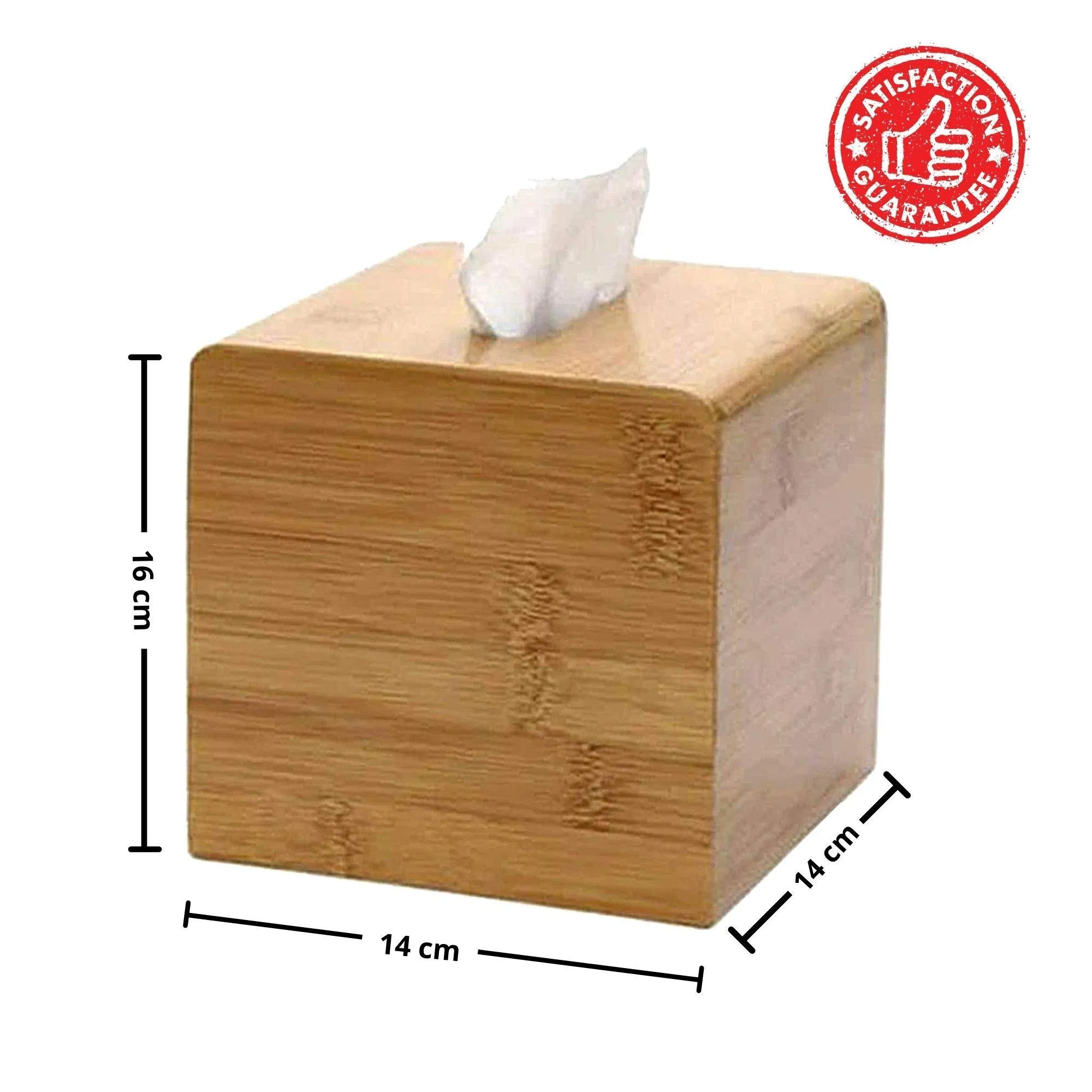 Square Bamboo Cover Wooden Facial Tissue Dispenser Bathroom Office Tissue Box