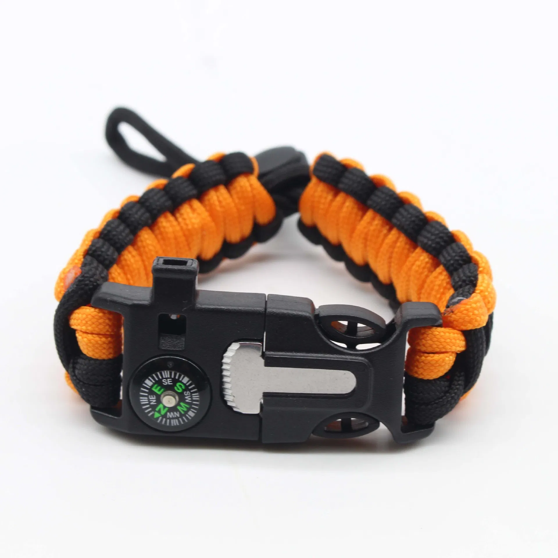 Outdoor Survival Bracelet with Paracord, Whistle, Compass for Camping and Hiking