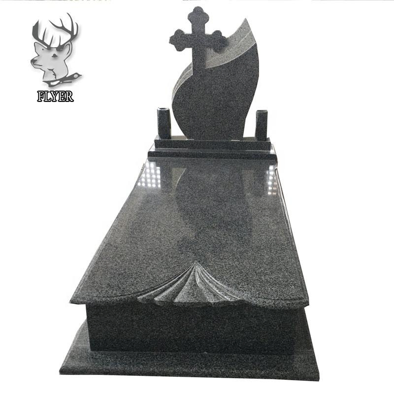 Factory Romania Obelisk Headstone, Cheap Price Romania Tombstones Granite Cross Carving, G654 Black Granite Grave Stone Granite Tombstones Design