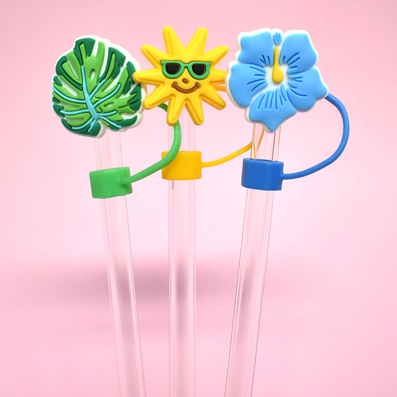 Яркие летние насадки на соломинки для стаканов