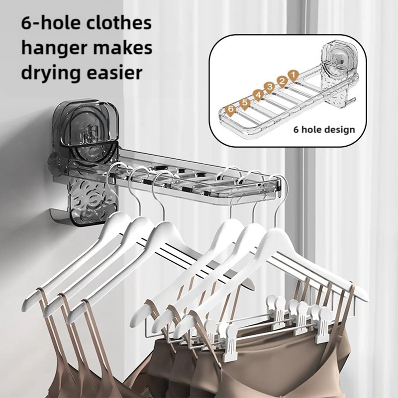 Sanipro Suction Cup Punch-Free Folding Laundry Hanger Living Room Applicable Detachable Foldable Clothes Drying Rack for Travel