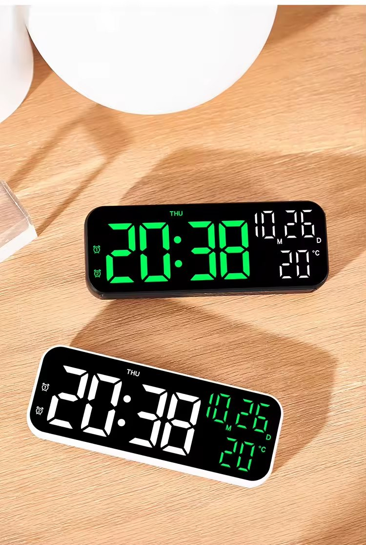 Wholesale New Multi-Functional LED Display Digital Wall Table Alarm Clock Brightness Adjustable with Timer Decorative Purpose