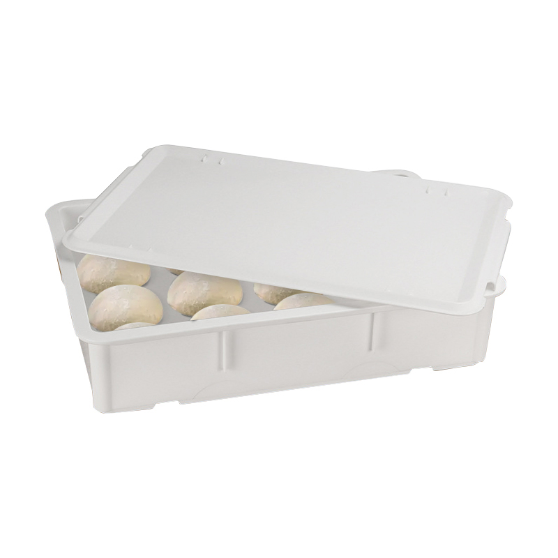 PP Dough Box Stackable Storage Pizza Trays Plastic Crates Dough Tote Case Boxes for Food Durable Storage Bin with Dolly