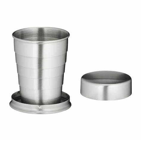 Stainless Steel Metal Camping Cup with Key Chain