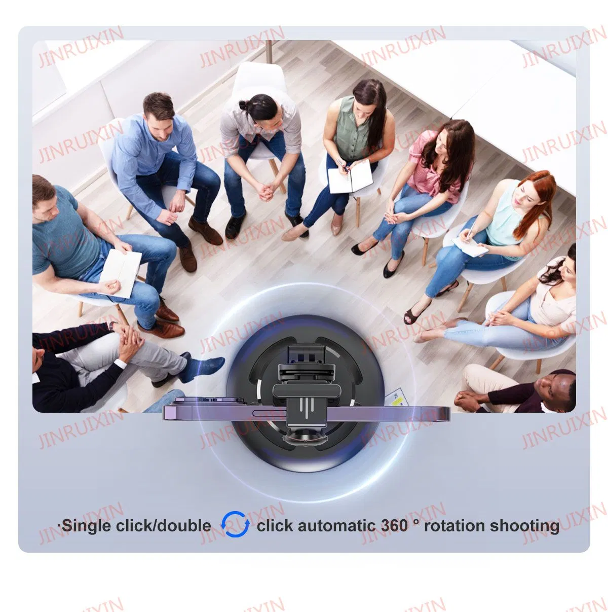 P02 360 Rotation Gimbal Stabilizer, Follow-up Selfie Desktop Face Tracking Gimbal for Tiktok Smartphone Live, with Remote Shutter