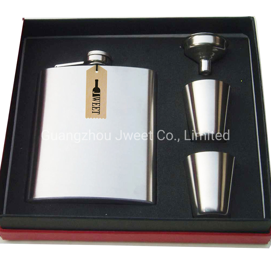 Custom Stainless Steel Wine Bottle Set Silver Single Layer 304 Flask