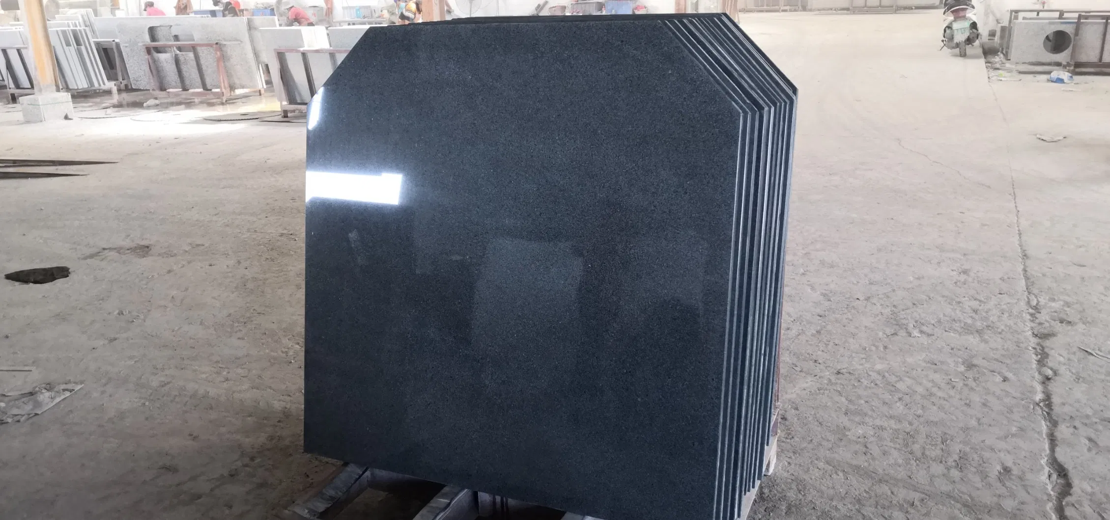 Natural Black Angola Granite Stone Tile for Fireplace BBQ Accessories Polished Square Hearth