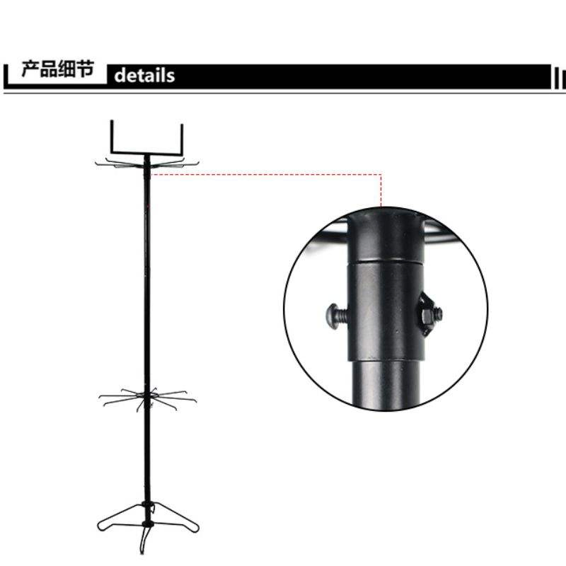 Display Rack for Retail Store 2 Tier Spinner Display Rack Rotating Storage Racks with Hooks for Store