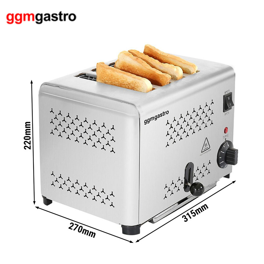 Best 4 Slice Stainless Steel Commercial Toaster with CE (TOET4)