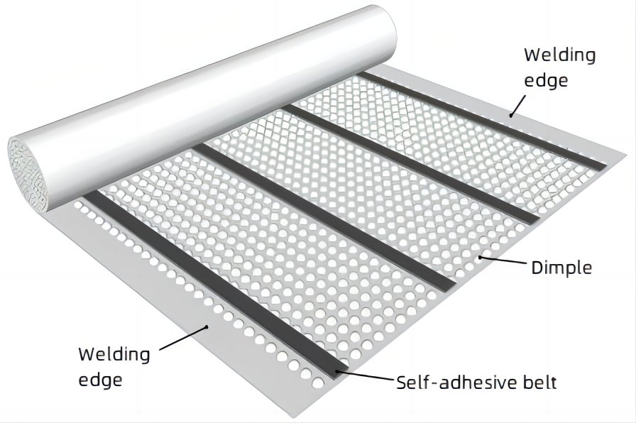 Tunnel Waterproofing Material PE Waterproof & Drainage Board