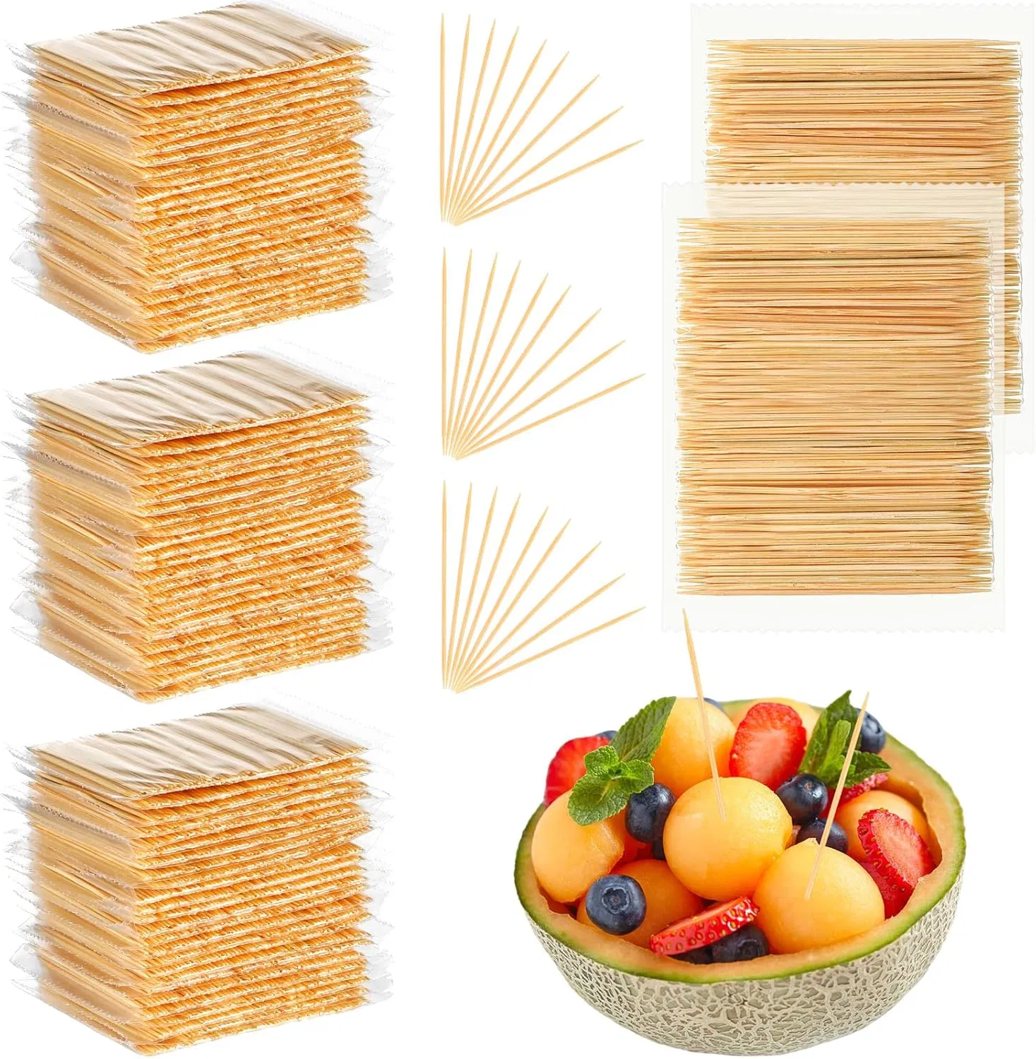 Safe and Versatile for Multiple Uses Bamboo Toothpicks
