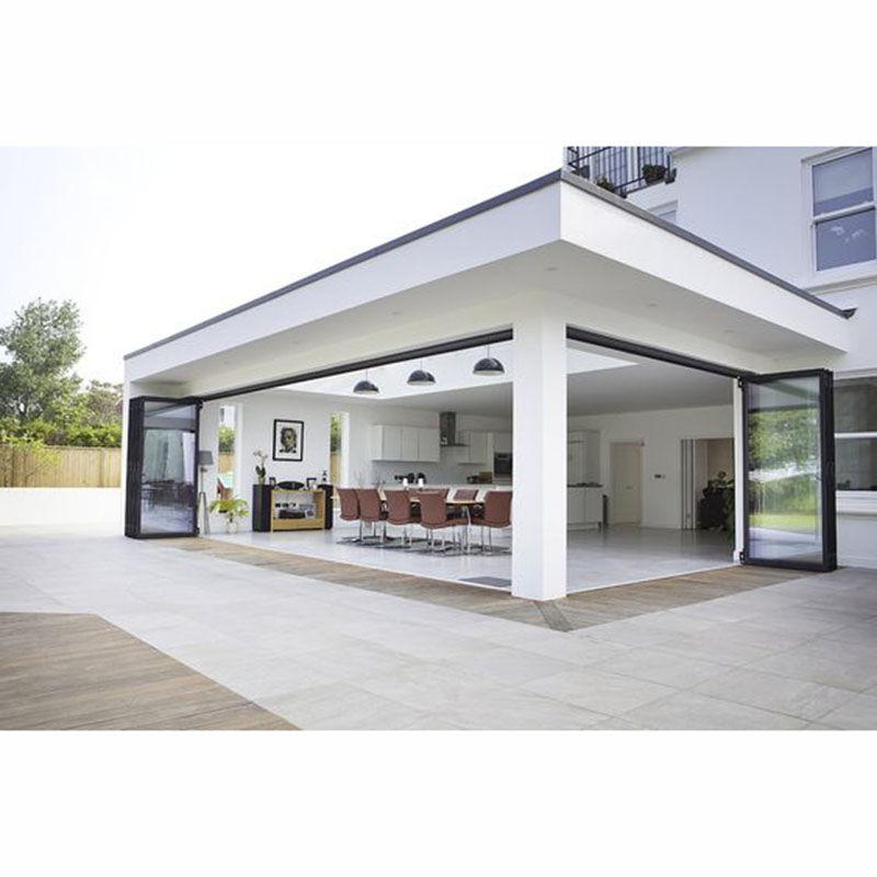 Nfrc CE Dorwin Tech Dual Bifolding Glass Aluminum Door