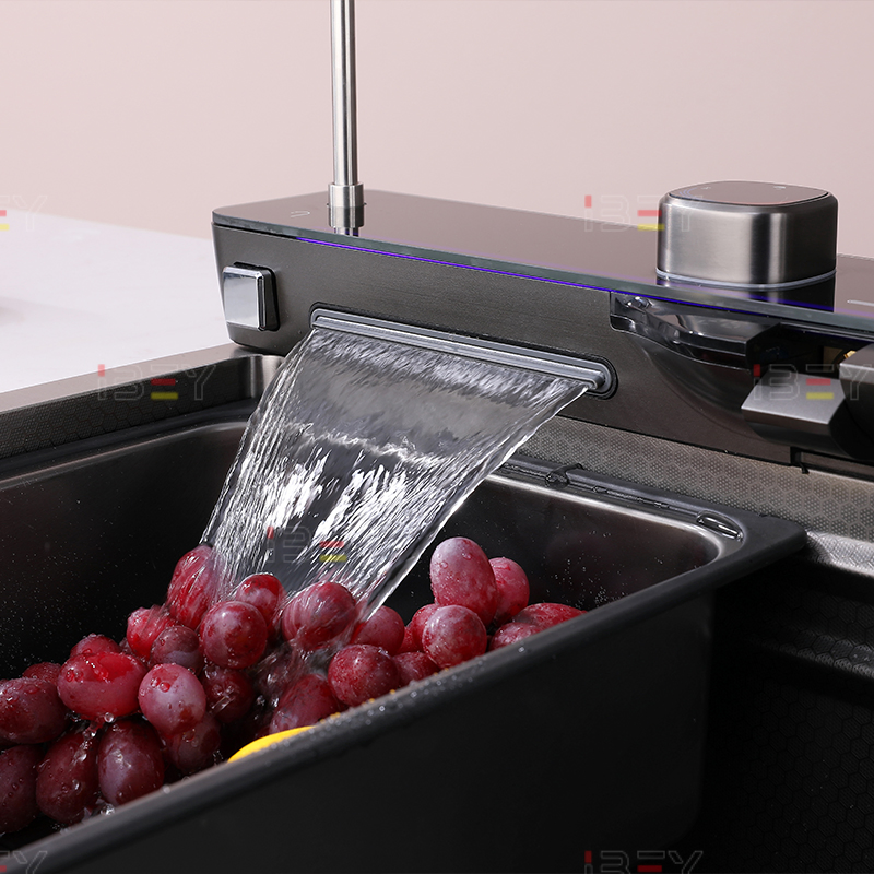 201 Stainless Steel Single Bowl Kitchen Sink - Budget-Friendly with Intelligent Dual-Water Outlet System