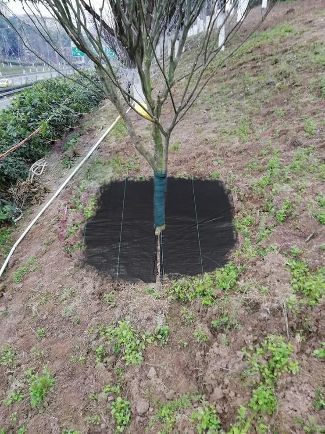 Gardening Mat PP Ground Cover Weed Control Permeable Fabric with Stake Caps for Home Gardeners and Outdoor Plant Beds